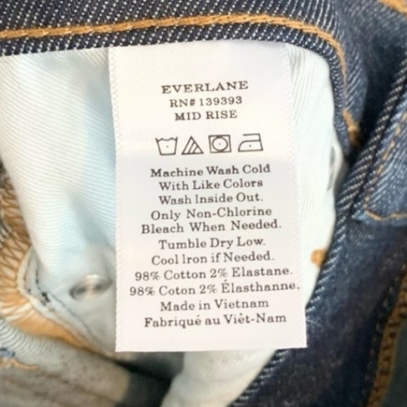 Everlane Mid Rise Skinny Jeans Size 24 NWT - Picture 9 of 9